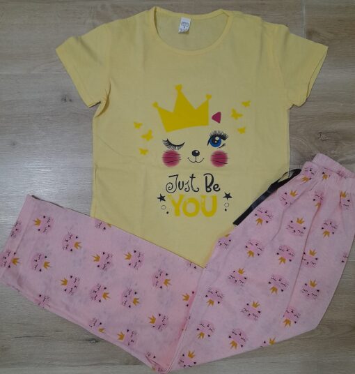 Pijama pentru Femei, 2 piese Bumbac 100% - imagine 3