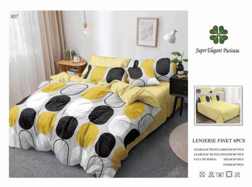 Lenjerie de pat Finet,6 Piese,Super Elegant Pucioasa
