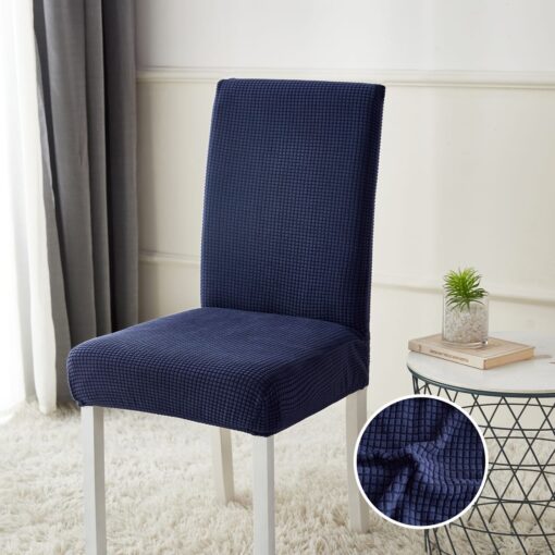 Set Huse Elastice pentru Scaun, Uni, Cocolino, 6 Piese, Cu Elastic, Bleumarin,