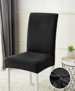 Set Huse Elastice pentru Scaun, Uni, Cocolino, 6 Piese, Cu Elastic, Negru,