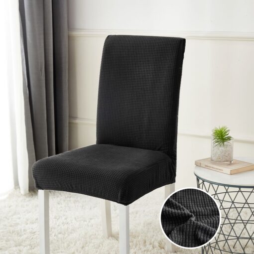 Set Huse Elastice pentru Scaun, Uni, Cocolino, 6 Piese, Cu Elastic, Negru,