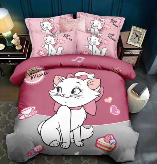 Set Lenjerie de Pat din Finet,6 Piese,Pat 2 Persoane,Imprimeu 3D, JOJO Home