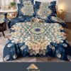 Set Lenjerie de Pat din Finet,6 Piese,Pat 2 Persoane,Imprimeu 3D, JOJO Home