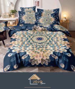 Set Lenjerie de Pat din Finet,6 Piese,Pat 2 Persoane,Imprimeu 3D, JOJO Home