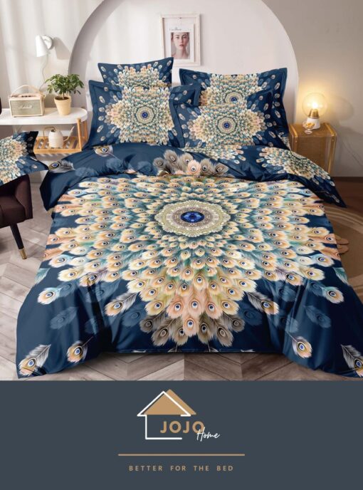 Set Lenjerie de Pat din Finet,6 Piese,Pat 2 Persoane,Imprimeu 3D, JOJO Home