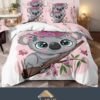 Set Lenjerie de Pat din Finet,6 Piese,Pat 2 Persoane,Imprimeu 3D, JOJO Home