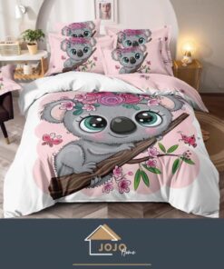 Set Lenjerie de Pat din Finet,6 Piese,Pat 2 Persoane,Imprimeu 3D, JOJO Home