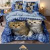 Set Lenjerie de Pat din Finet,6 Piese,Pat 2 Persoane,Imprimeu 3D, JOJO Home
