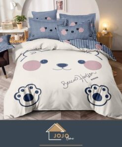 Set Lenjerie de Pat din Finet,6 Piese,Pat 2 Persoane,Imprimeu 3D, JOJO Home