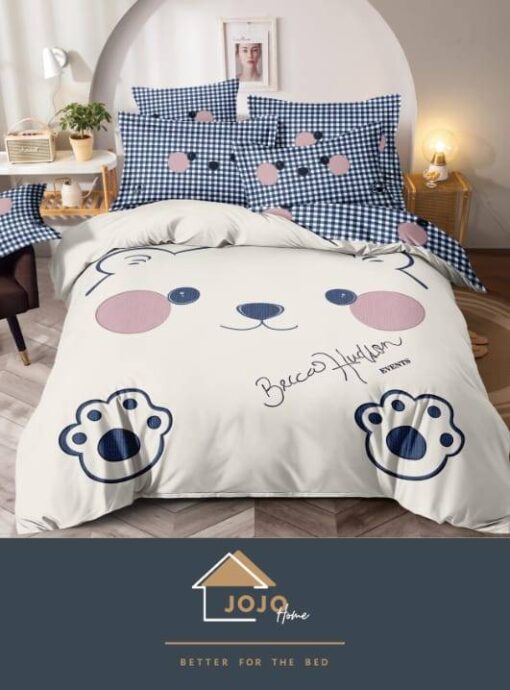 Set Lenjerie de Pat din Finet,6 Piese,Pat 2 Persoane,Imprimeu 3D, JOJO Home