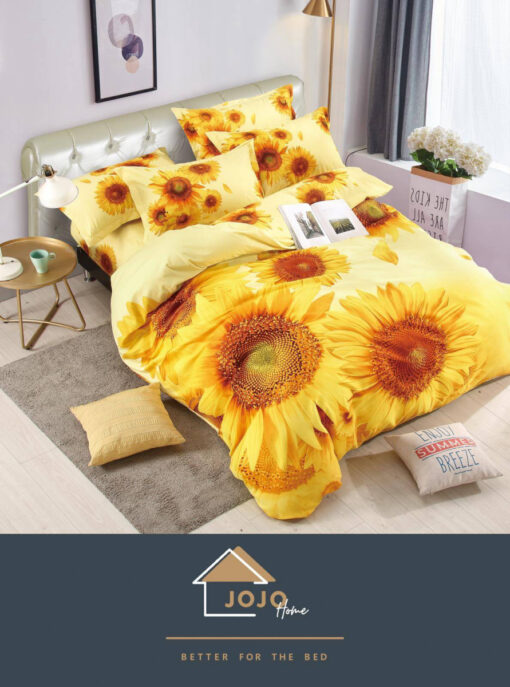 Set Lenjerie de Pat din Finet,6 Piese,Pat 2 Persoane,Imprimeu 3D, JOJO Home