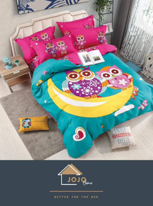 Set Lenjerie de Pat din Finet,6 Piese,Pat 2 Persoane,Imprimeu 3D, JOJO Home