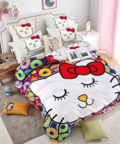 Set Lenjerie de Pat din Finet,6 Piese,Pat 2 Persoane,Imprimeu 3D, JOJO Home