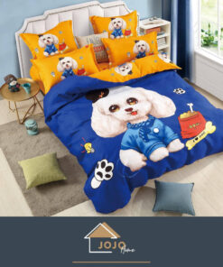 Set Lenjerie de Pat din Finet,6 Piese,Pat 2 Persoane,Imprimeu 3D, JOJO Home