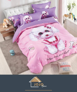 Set Lenjerie de Pat din Finet,6 Piese,Pat 2 Persoane,Imprimeu 3D, JOJO Home