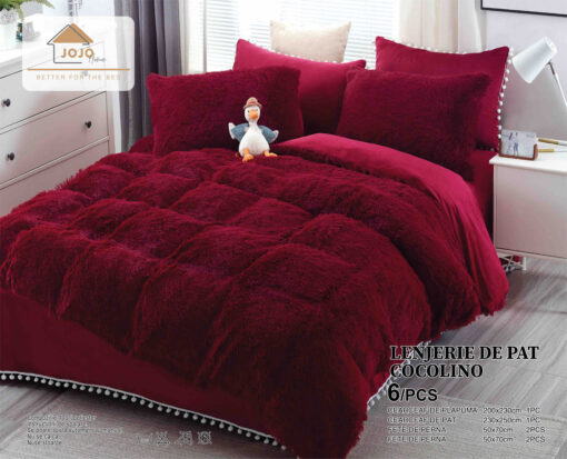 Set Lenjerie de Pat Pufoasa Fluffy 6 Piese JOJO Home