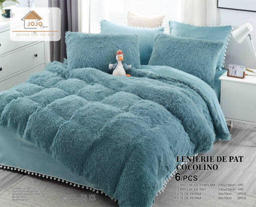 Set Lenjerie de Pat Pufoasa Fluffy 6 Piese JOJO Home