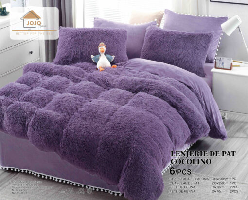 Set Lenjerie de Pat Pufoasa Fluffy 6 Piese JOJO Home
