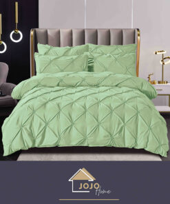Set Lenjerie Premium, Model cu Pliuri, Bumbac 100%, 6 Piese, Pat 2 Persoane,JOJO Home