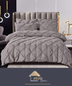 Set Lenjerie Premium, Model cu Pliuri, Bumbac 100%, 6 Piese, Pat 2 Persoane,JOJO Home