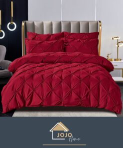Set Lenjerie Premium, Model cu Pliuri, Bumbac 100%, 6 Piese, Pat 2 Persoane,JOJO Home