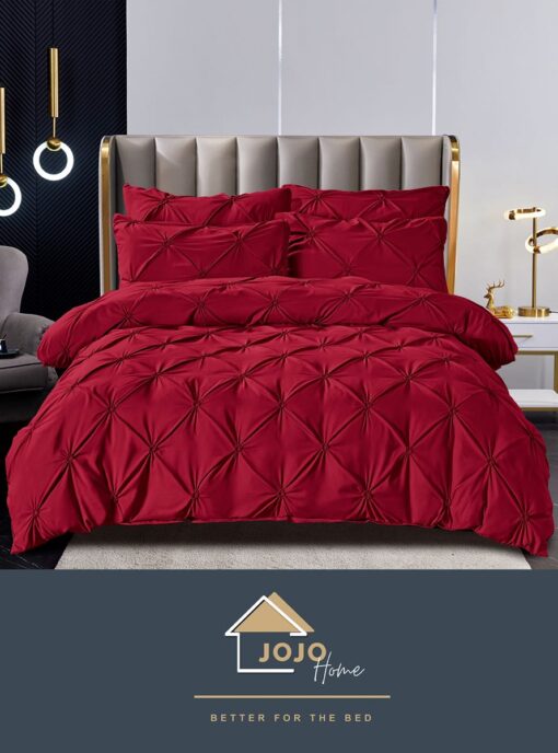 Set Lenjerie Premium, Model cu Pliuri, Bumbac 100%, 6 Piese, Pat 2 Persoane,JOJO Home