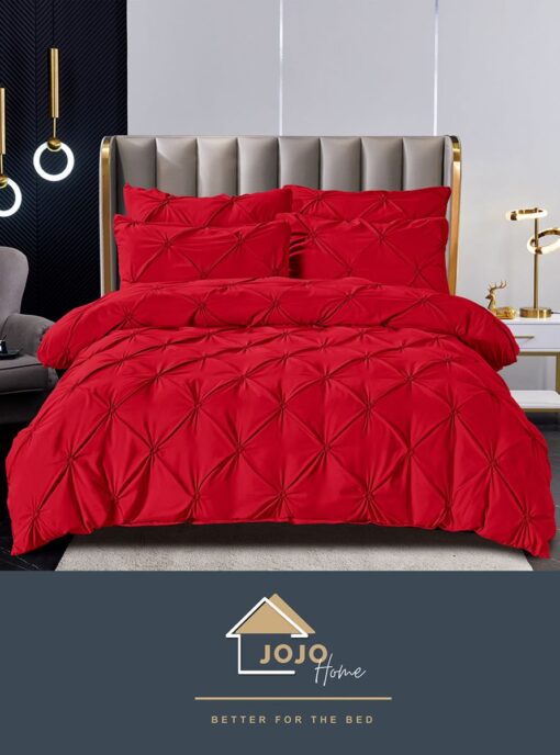 Set Lenjerie Premium, Model cu Pliuri, Bumbac 100%, 6 Piese, Pat 2 Persoane,JOJO Home
