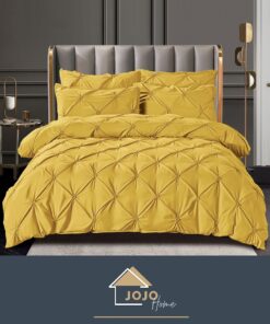 Set Lenjerie Premium, Model cu Pliuri, Bumbac 100%, 6 Piese, Pat 2 Persoane,JOJO Home
