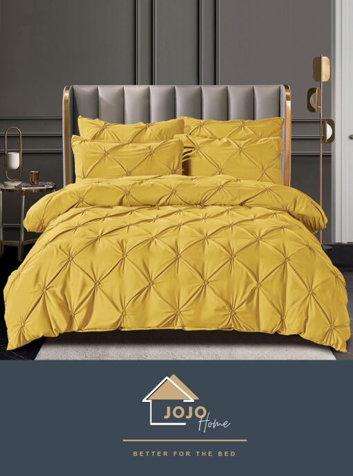 Set Lenjerie Premium, Model cu Pliuri, Bumbac 100%, 6 Piese, Pat 2 Persoane,JOJO Home