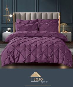 Set Lenjerie Premium, Model cu Pliuri, Bumbac 100%, 6 Piese, Pat 2 Persoane,JOJO Home