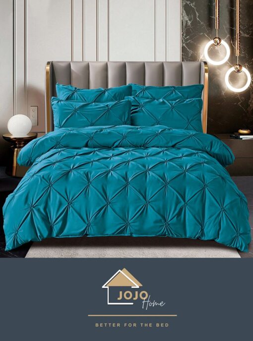 Set Lenjerie Premium, Model cu Pliuri, Bumbac 100%, 6 Piese, Pat 2 Persoane,JOJO Home