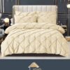 Set Lenjerie Premium, Model cu Pliuri, Bumbac 100%, 6 Piese, Pat 2 Persoane,JOJO Home