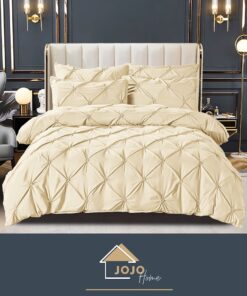 Set Lenjerie Premium, Model cu Pliuri, Bumbac 100%, 6 Piese, Pat 2 Persoane,JOJO Home