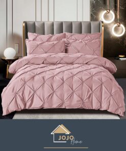 Set Lenjerie Premium, Model cu Pliuri, Bumbac 100%, 6 Piese, Pat 2 Persoane,JOJO Home