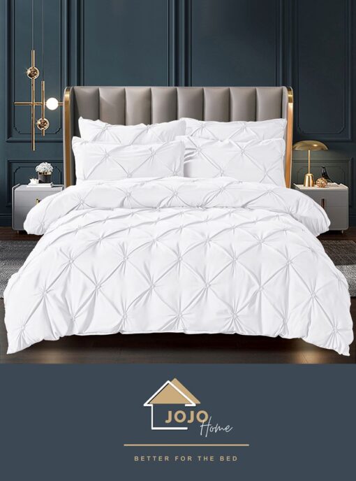 Set Lenjerie Premium, Model cu Pliuri, Bumbac 100%, 6 Piese, Pat 2 Persoane,JOJO Home
