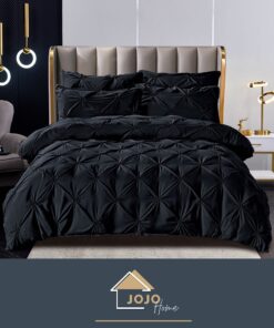 Set Lenjerie Premium, Model cu Pliuri, Bumbac 100%, 6 Piese, Pat 2 Persoane,JOJO Home