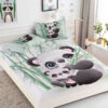 Husa de pat cu elastic,3D,Bumbac Finet, pentru pat de 2 persoane + 2 fete de perna JOJO Home