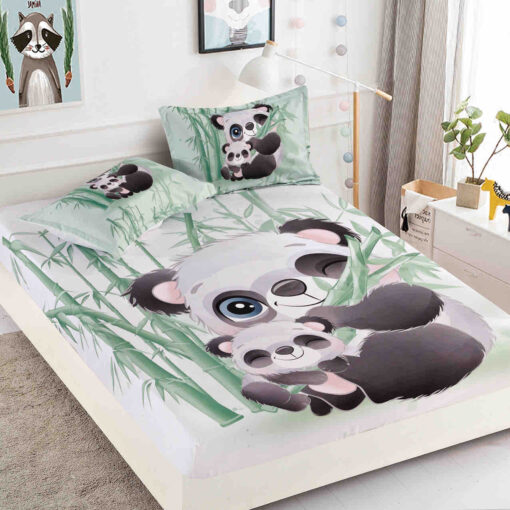 Husa de pat cu elastic,3D,Bumbac Finet, pentru pat de 2 persoane + 2 fete de perna JOJO Home