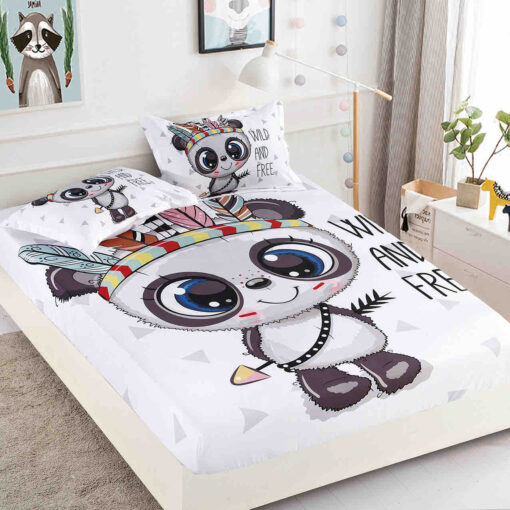 Husa de pat cu elastic,3D,Bumbac Finet, pentru pat de 2 persoane + 2 fete de perna JOJO Home