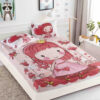 Husa de pat cu elastic,3D,Bumbac Finet, pentru pat de 2 persoane + 2 fete de perna JOJO Home