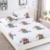 Husa de pat cu elastic,Bumbac Finet,Pentru pat de 1 persoana + 2 fete de perna, JOJO Home