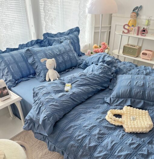 Lenjerie de pat Bumbac,Creponata,6 piese,JOJO Home - imagine 2