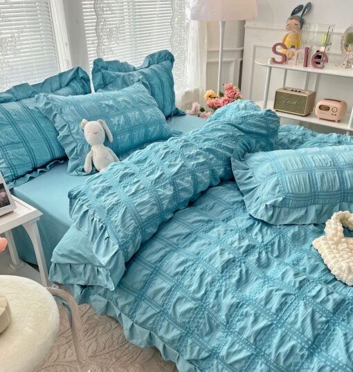 Lenjerie de pat Bumbac,Creponata,6 piese,JOJO Home - imagine 2