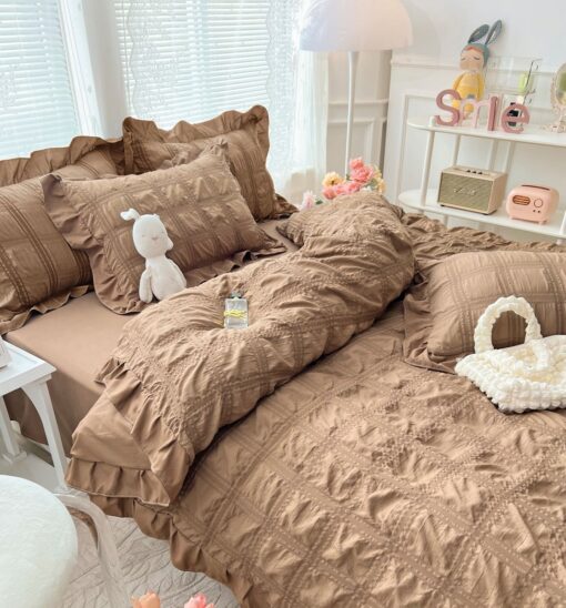 Lenjerie de pat Bumbac,Creponata,6 piese,JOJO Home - imagine 2