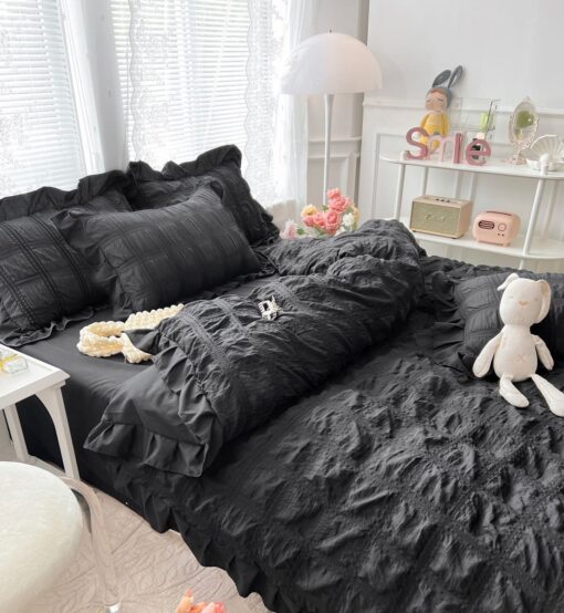 Lenjerie de pat Bumbac,Creponata,6 piese,JOJO Home - imagine 2