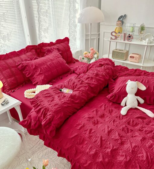 Lenjerie de pat Bumbac,Creponata,6 piese,JOJO Home - imagine 2