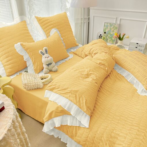 Lenjerie de pat Bumbac,Creponata,6 piese,JOJO Home - imagine 2