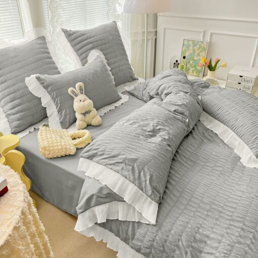 Lenjerie de pat Bumbac,Creponata,6 piese,JOJO Home - imagine 2