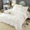 Set Lenjerie de Pat din Catifea, Cu Broderie, 4 Piese, Pat 2 Persoane, JOJO Home