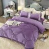 Set Lenjerie de Pat din Catifea, Cu Broderie, 4 Piese, Pat 2 Persoane, JOJO Home